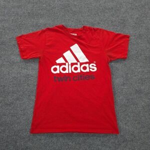 Adidas Shirt‎ Mens Medium Red Twin Cities Spellout Graphic Logo Casual Sports
